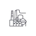 Petroleum refinery linear icon concept. Petroleum refinery line vector sign, symbol, illustration.