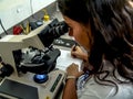 Researcher performs an analysis of plants and fungi in a semi-arid Embrapa laboratory, Brazilian Agricultural Research Corporation