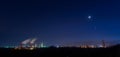 Petrom city Oil refinery platform from Ploiesti , Romania by night