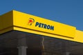 Petrom gas station logo, in Romania