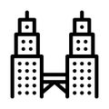 Petronas towers icon vector outline illustration