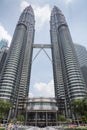 Petronas Towers, Kuala Lumpur, Malaysia: 31 March 2019: View of the famous Petronas Towers Royalty Free Stock Photo
