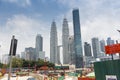 Petronas Towers, Kuala Lumpur, Malaysia: 31 March 2019: View of the famous Petronas Towers Royalty Free Stock Photo