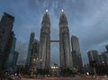 Petronas Towers, a pair of interlinked 88-storey supertall skyscrapers in Kuala Lumpur, Malaysia