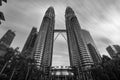 Petronas Towers, a pair of interlinked 88-storey supertall skyscrapers in Kuala Lumpur, Malaysia