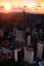 Petronas Towers at Sunset Royalty Free Stock Photo
