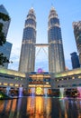 Petronas Twin Tower at night in Kuala Lumpur, Malaysia Royalty Free Stock Photo