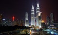 Petronas twin tower at night.