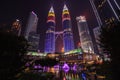 The Petronas Twin Tower views during night hour Royalty Free Stock Photo