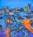 Petronas Twin Towers and a back alley Royalty Free Stock Photo