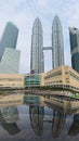 Petronas twin Towers building and Suria KLCC shopping mall.