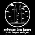 Petronas Twin Towers in Guala lumpur Malaysia icon. vector illustration