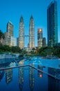 Petronas Twin towers with illuminations, Kuala Lumpur, Malaysia