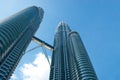 The Petronas Twin Towers (KLCC) with Blue Skies