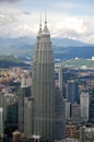 Petronas Twin Towers and Kuala Lumpur City Skyline Royalty Free Stock Photo