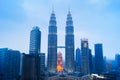 Petronas Twin Towers, Kuala Lumpur Urban Scene Royalty Free Stock Photo