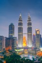 Petronas Twin Towers, Kuala Lumpur Urban Scene Royalty Free Stock Photo