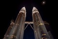 Petronas Twin Towers at night, Kuala Lumpur - Malaysia Royalty Free Stock Photo