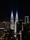 Petronas Twin Towers at Night, Kuala Lumpur, Malaysia Royalty Free Stock Photo