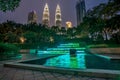 Petronas twin towers at night in Kuala Lumpur, Malaysia Royalty Free Stock Photo