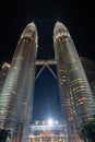 Petronas twin towers at night Royalty Free Stock Photo