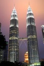 Petronas twin towers at night - Kuala Lumpur Malaysia Asia Royalty Free Stock Photo