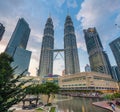 Petronas TwinTowers at sunset, Kuala Lumpur, Malaysia