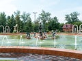 Petropavl, Kazakhstan - August 11, 2016: Musical Fountain Dolphins