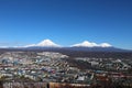 Petropavlovsk-Kamchatsky, Kamchatka Territory. Hilly city view. Russia