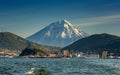 Petropavlovsk-Kamchatsky ocean and volcano Royalty Free Stock Photo