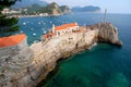 Gorgeous picturesque cliff in Petrovac in Monteneg Royalty Free Stock Photo