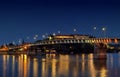 Petrovaradin fortress by night, place of EXIT music festival in Serbia. Royalty Free Stock Photo