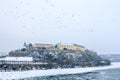 Petrovaradin fortress in Novi Sad, Serbia, in winter