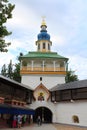 The Petrovskaya Tower of The Holy Dormition Pskov-Caves (Pskovo-Pechersky) monastery, Russia Royalty Free Stock Photo