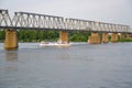 Petrovsky Bridge in Kyiv, Ukraine