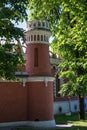 Petrovsky travelling palace in Moscow, neoghotic red bricked arc Royalty Free Stock Photo