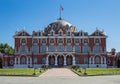 Petrovsky travelling palace in Moscow, neoghotic red bricked arc Royalty Free Stock Photo