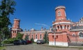 Petrovsky travelling palace in Moscow, neoghotic red bricked arc Royalty Free Stock Photo