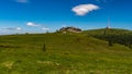 Petrovy kameny rocks and Praded hill in Jeseniky mountains in Czech republic Royalty Free Stock Photo