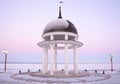 Petrozavodsk city rotunda on Onego lake in winter