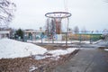 Petrozavodsk, Karelia, Russia, April 19, 2024: Park of culture and recreation, amusement park. Carousels, rides, swings