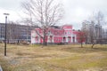 Petrozavodsk, Karelia, Russia, April 18, 2024: wedding palace on the embankment of Lake Onega, former palace of pioneers