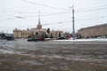 Petrozavodsk, Republic of Karelia, Russia, January 16, 2023. Gagarin Square, Lenin Avenue. The daily life of Russians
