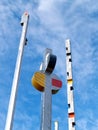 PETROZAVODSK, RUSSIA. Fragment of the sculptural composition Tubingen Panel against the sky