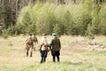 PETROZAVODSK, RUSSIA - MAY 22, 2021: Soldiers in military uniform of WWII