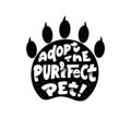 Pets adoption center promo campaign vector logotype