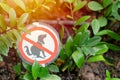 Pets Animals Pooping Restriction or Paddock Forbidden Sign in Public Garden Park