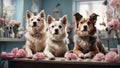 Pets in a beauty salon for animals.