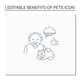 Pets benefits line icon