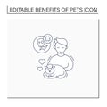 Pets benefits line icon